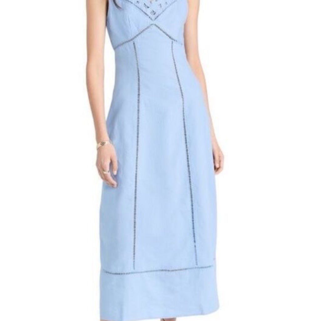 Madewell Light Blue Linen Sleeveless Maxi Dress